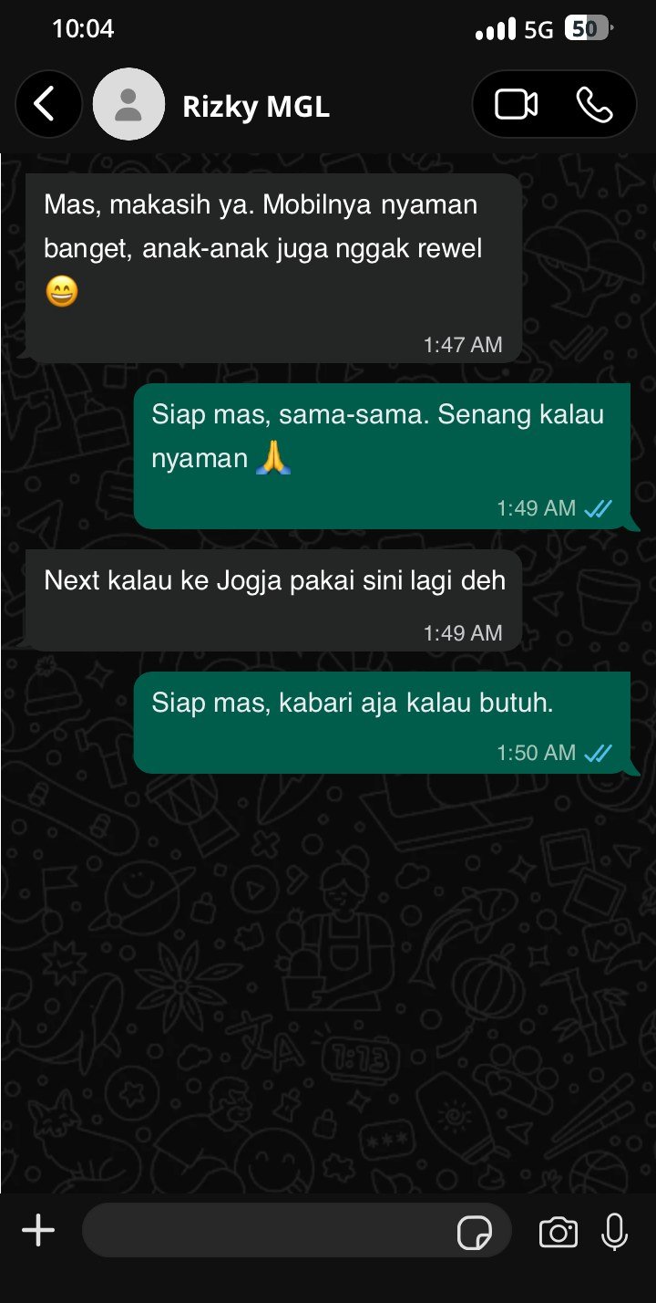Testimoni WhatsApp dari Rizky, pelanggan Anterinkita